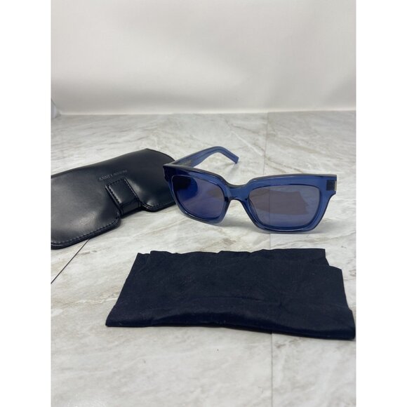 SAINT LAURENT BOLD 1 001 Sunglasses Blue One Temple Arm Is Missing - Picture 1 of 10